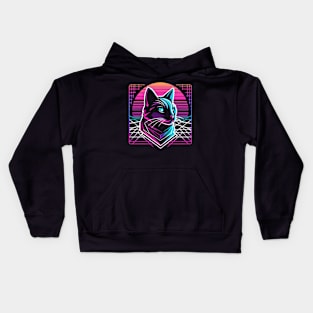 Synthwave cat Kids Hoodie